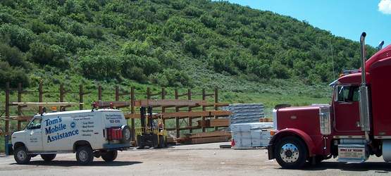 at the local lumber yard, after disconecting his trailer all it took was a slight pull